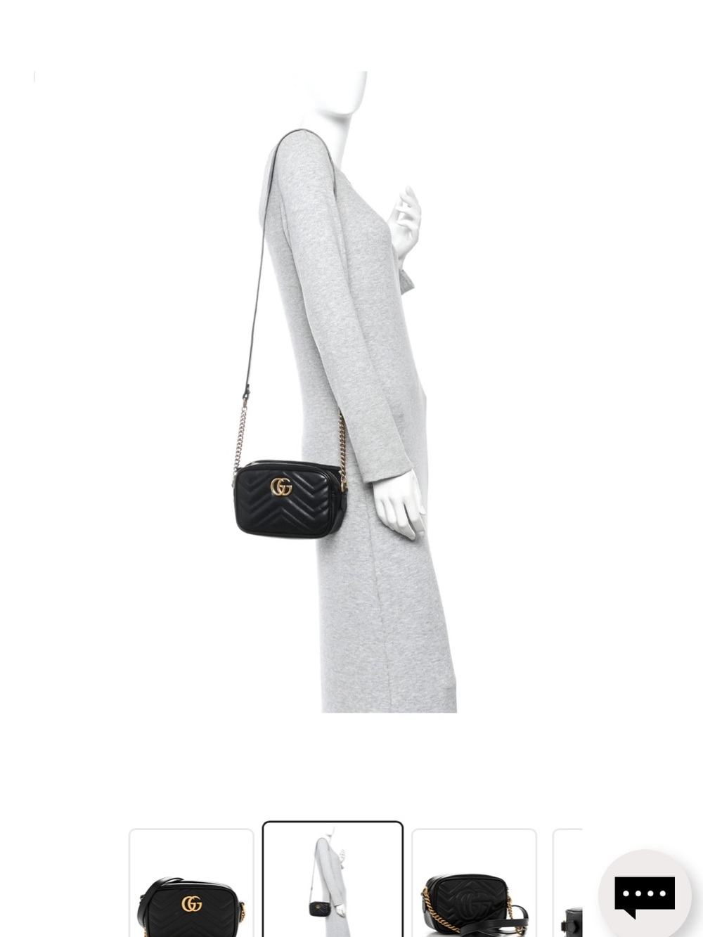 Gucci Black Chevron Quilted Leather Crossbody with Gold Double G